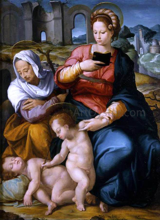 Jacopino Del Conte Virgin and Child with St Elizabeth and the Infant Baptist - Hand Painted Oil Painting