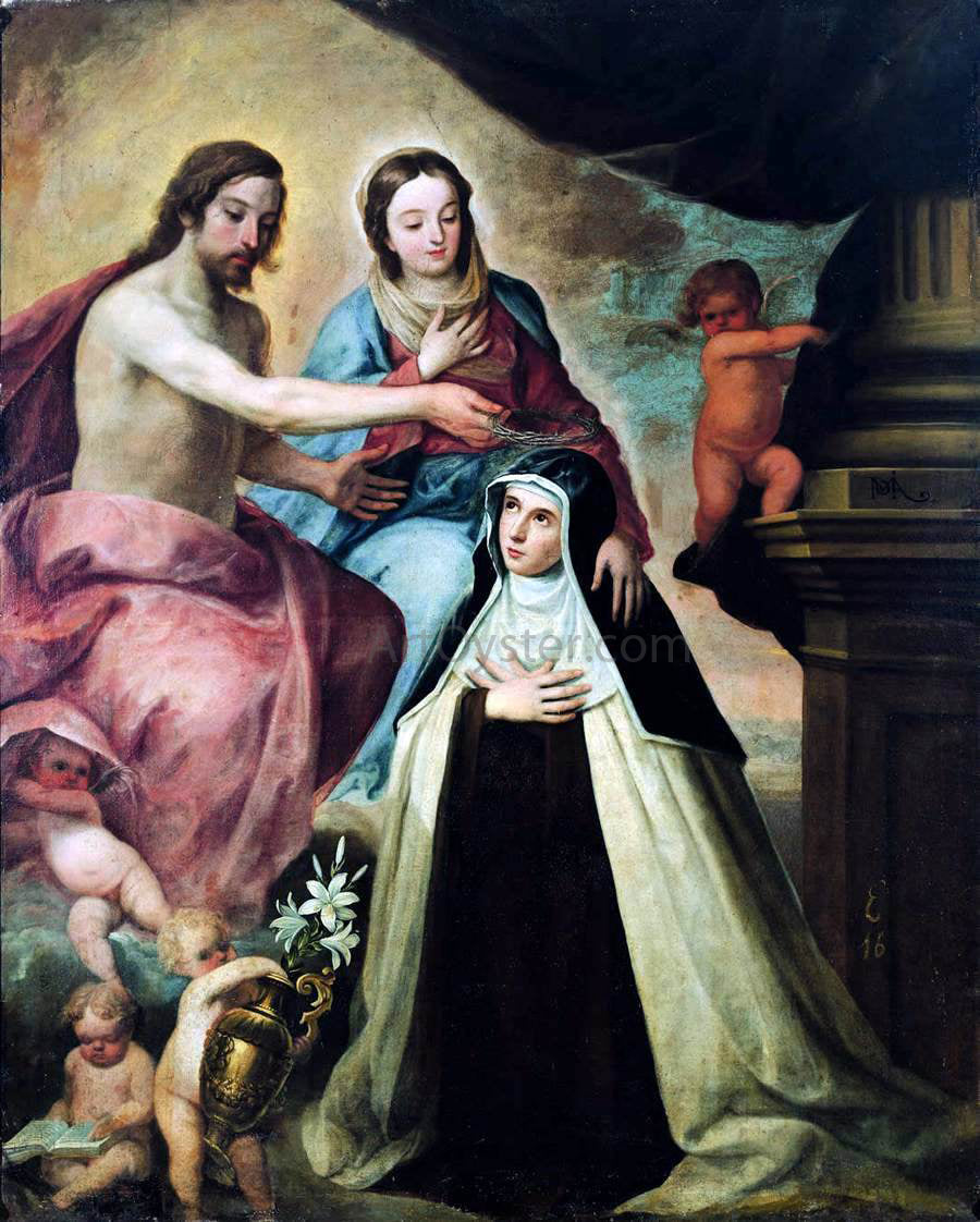 Pedro De Moya Vision of St Maria Magdalena di Pazzi - Hand Painted Oil Painting