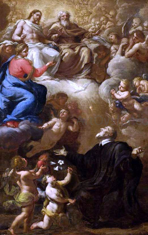 Giuseppe Passeri Vision of St Philip Neri - Hand Painted Oil Painting