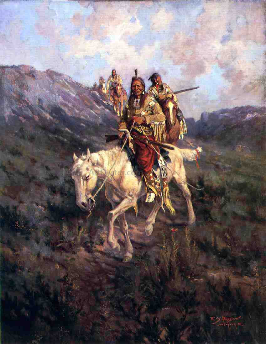 Edgar Samuel Paxson Visit to Another Tribe - Hand Painted Oil Painting
