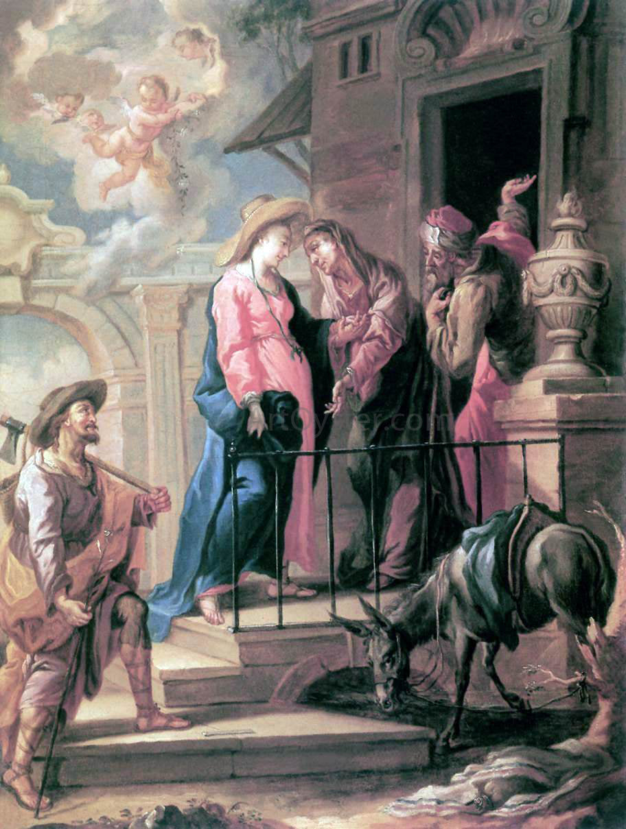 Michelangelo Unterberger Visitation - Hand Painted Oil Painting