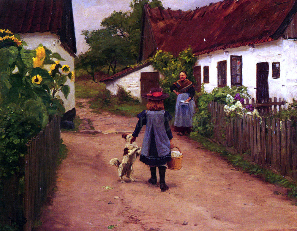 Hans Anderson Brendekilde Visiting Grandmother - Hand Painted Oil Painting