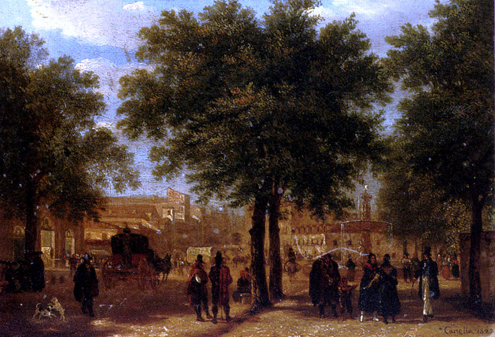 Guiseppe Canella Vista de Madrid desde el principio de la calle Serrano - Hand Painted Oil Painting