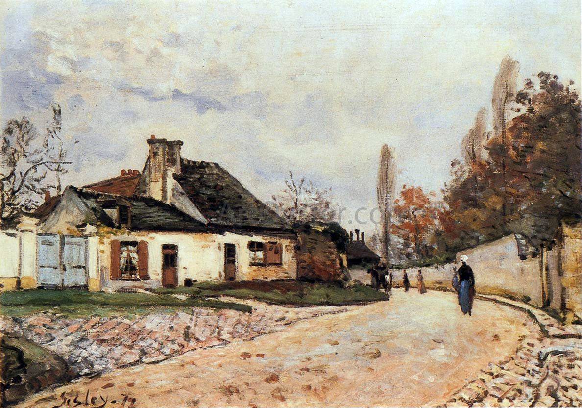 Alfred Sisley Voisins Street in Louveciennes - Hand Painted Oil Painting