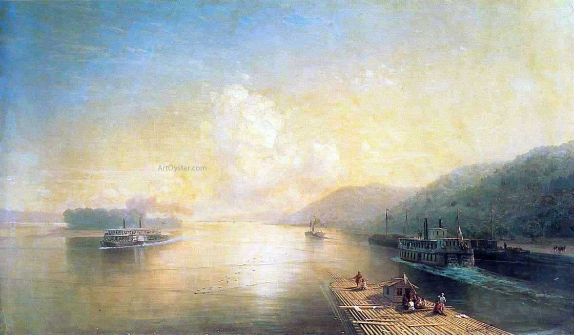 Ivan Constantinovich Aivazovsky Volga near Zhigulevskie hill - Hand Painted Oil Painting