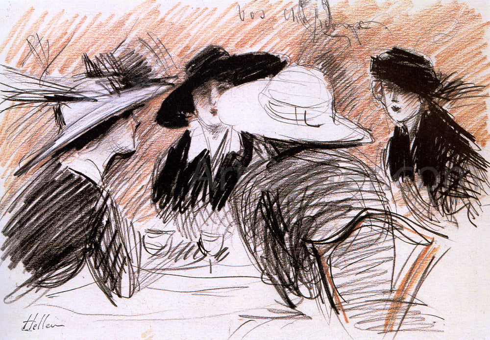 Paul Cesar Helleu Vos Chapeaux - Hand Painted Oil Painting