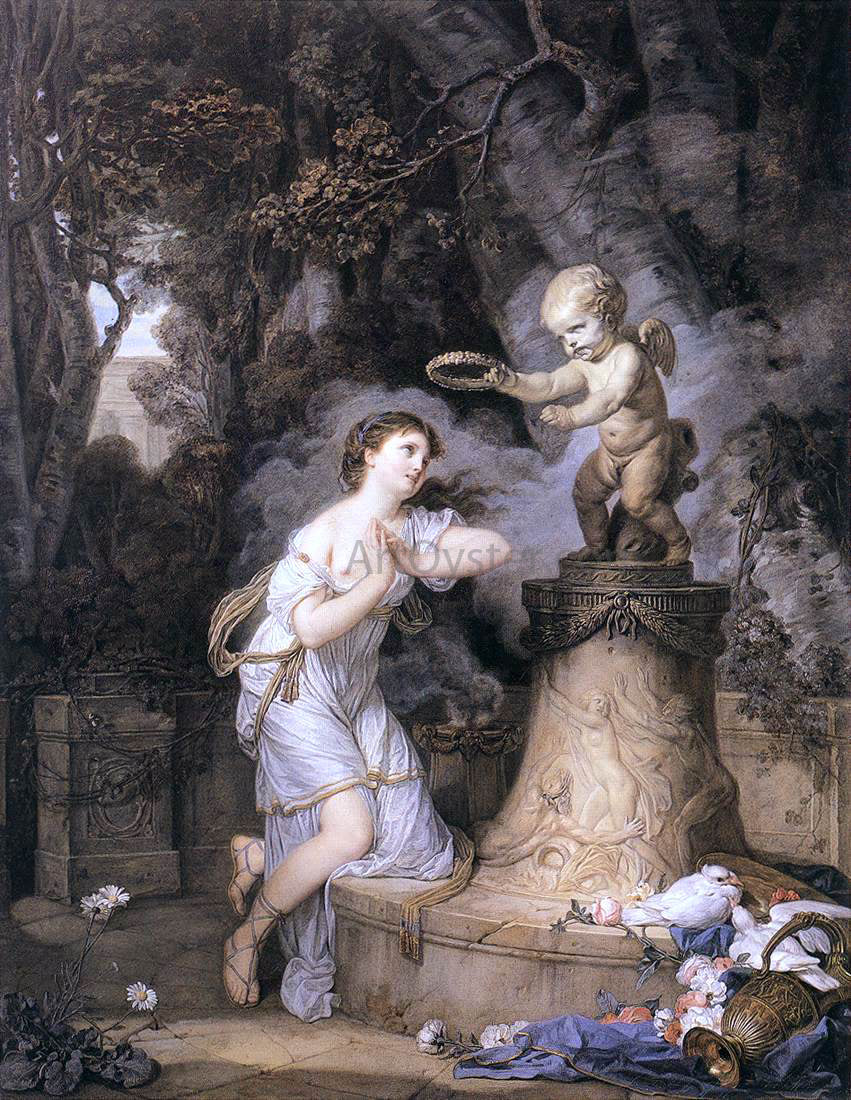 Jean Baptiste Greuze Votive Offering to Cupid - Hand Painted Oil Painting