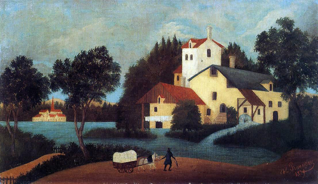 Henri Rousseau Wagon in Front of the Mill - Hand Painted Oil Painting