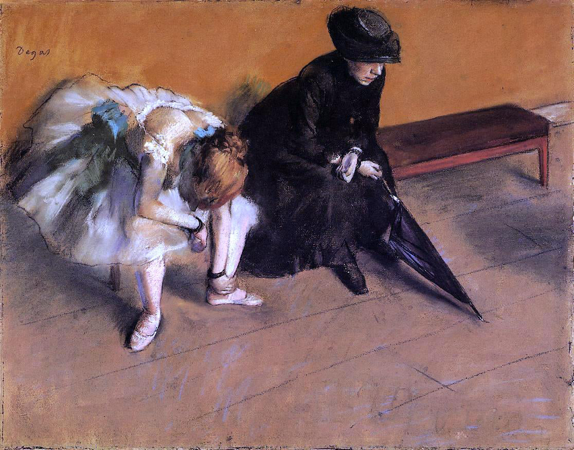 Edgar Degas Waiting - Hand Painted Oil Painting