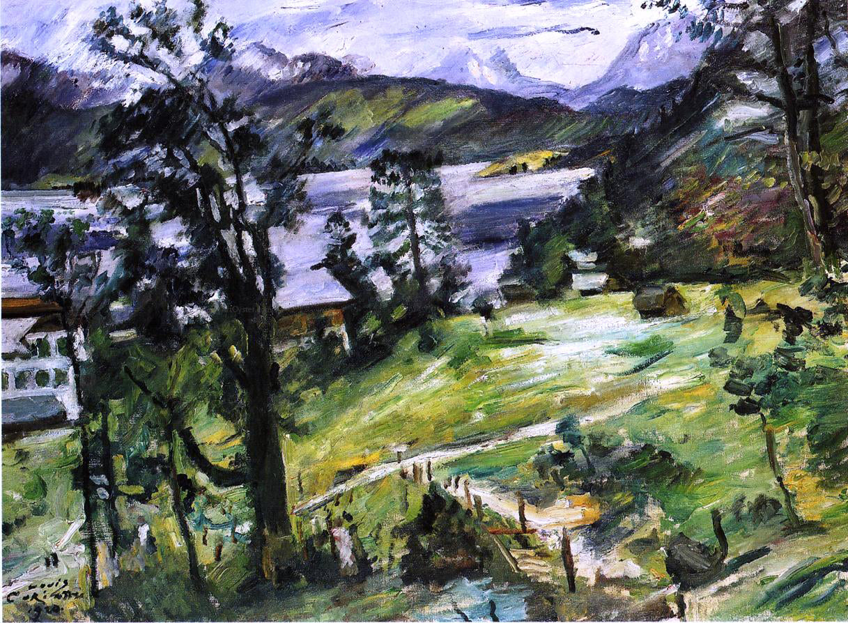 Lovis Corinth Walchensee Landscape with a Larch - Hand Painted Oil Painting