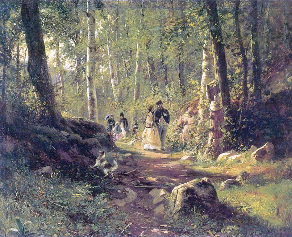 Ivan Ivanovich Shishkin Walk in a Forest - Hand Painted Oil Painting
