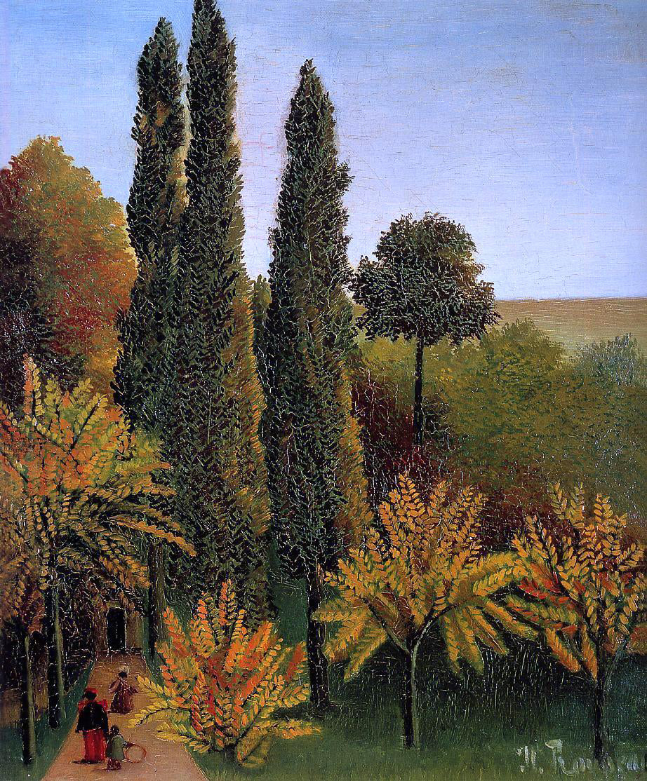 Henri Rousseau Walking in the Parc des Buttes-Chaumont - Hand Painted Oil Painting