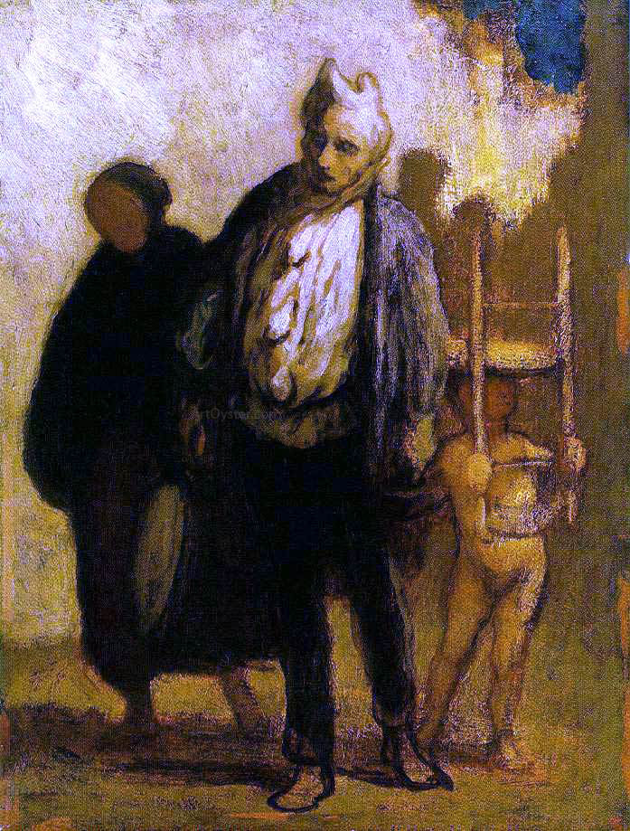 Honore Daumier Wandering Saltimbanques - Hand Painted Oil Painting