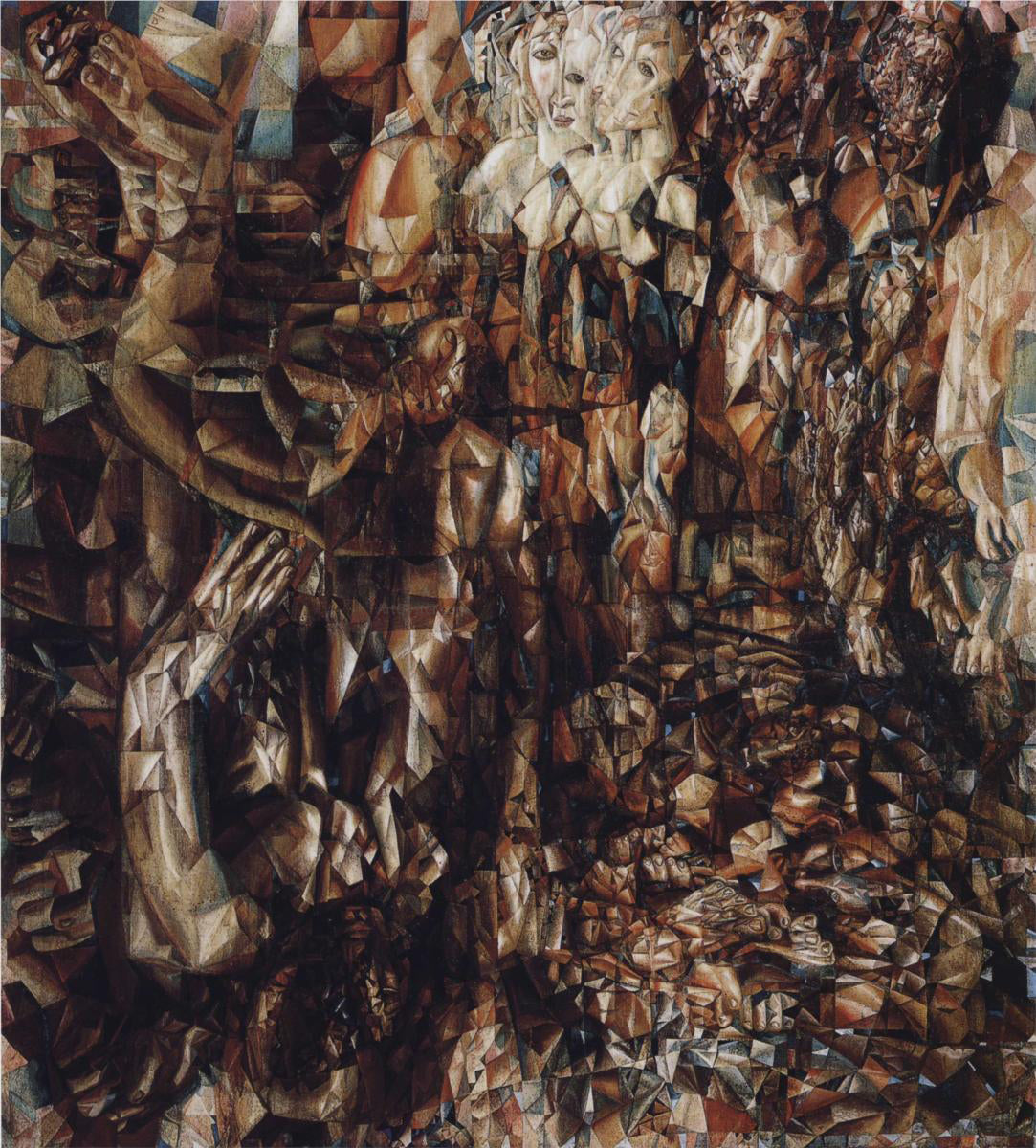 Pavel Filonov War with Germany - Hand Painted Oil Painting