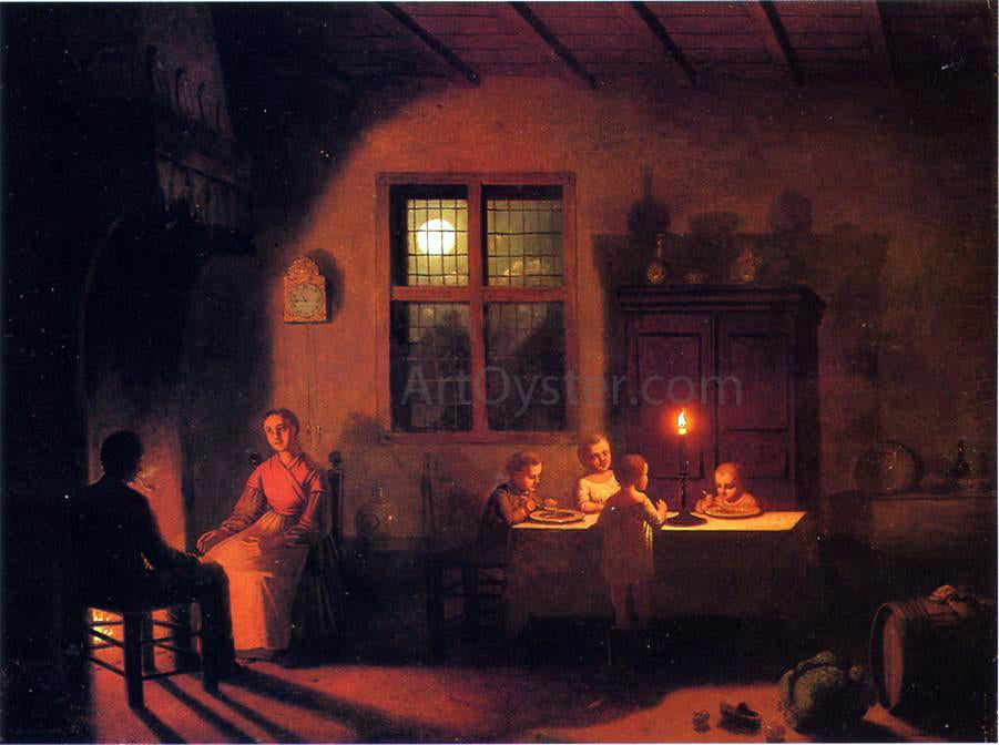  Johann Mongles Culverhouse Warmth of the Hearth - Hand Painted Oil Painting
