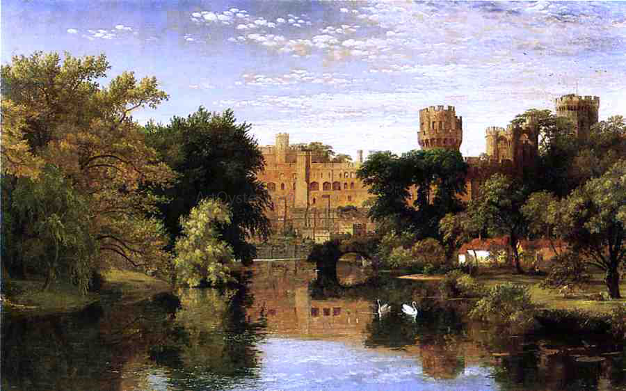 Jasper Francis Cropsey Warwick Castle, England - Hand Painted Oil Painting