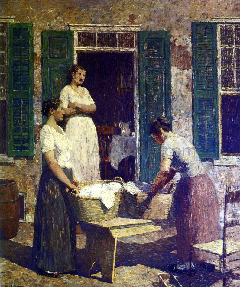 Robert Spencer Washday - Hand Painted Oil Painting