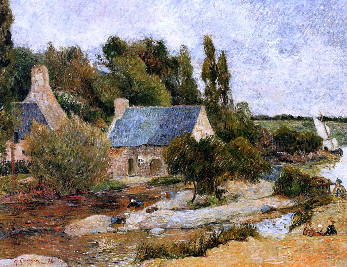 Paul Gauguin Washerwoman at Simonou Mill, Pont-Aven - Hand Painted Oil Painting
