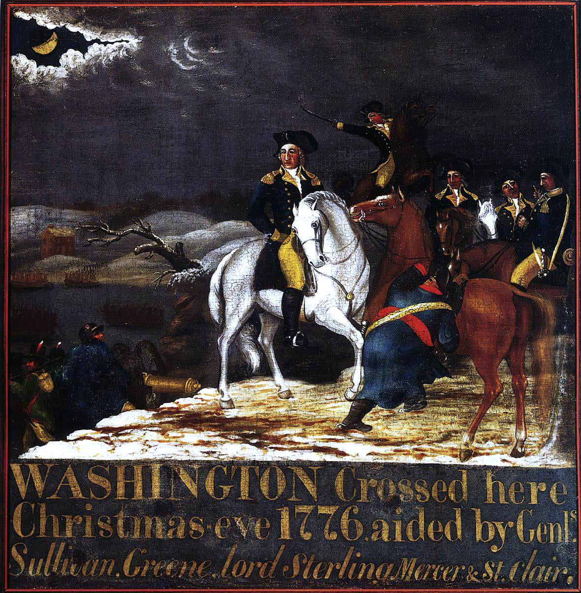 Edward Hicks Washington at the Deleware - Hand Painted Oil Painting