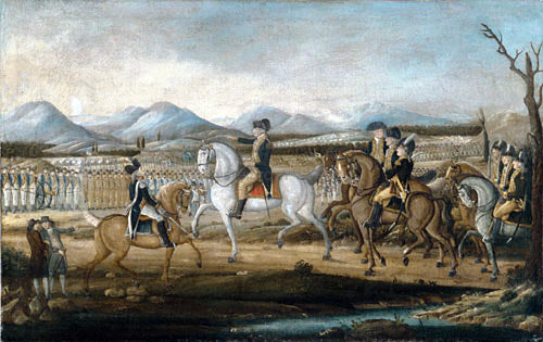 Frederick Kemmelmeyer Washington Reviewing the Western Army at Fort Cumberland, Maryland - Hand Painted Oil Painting