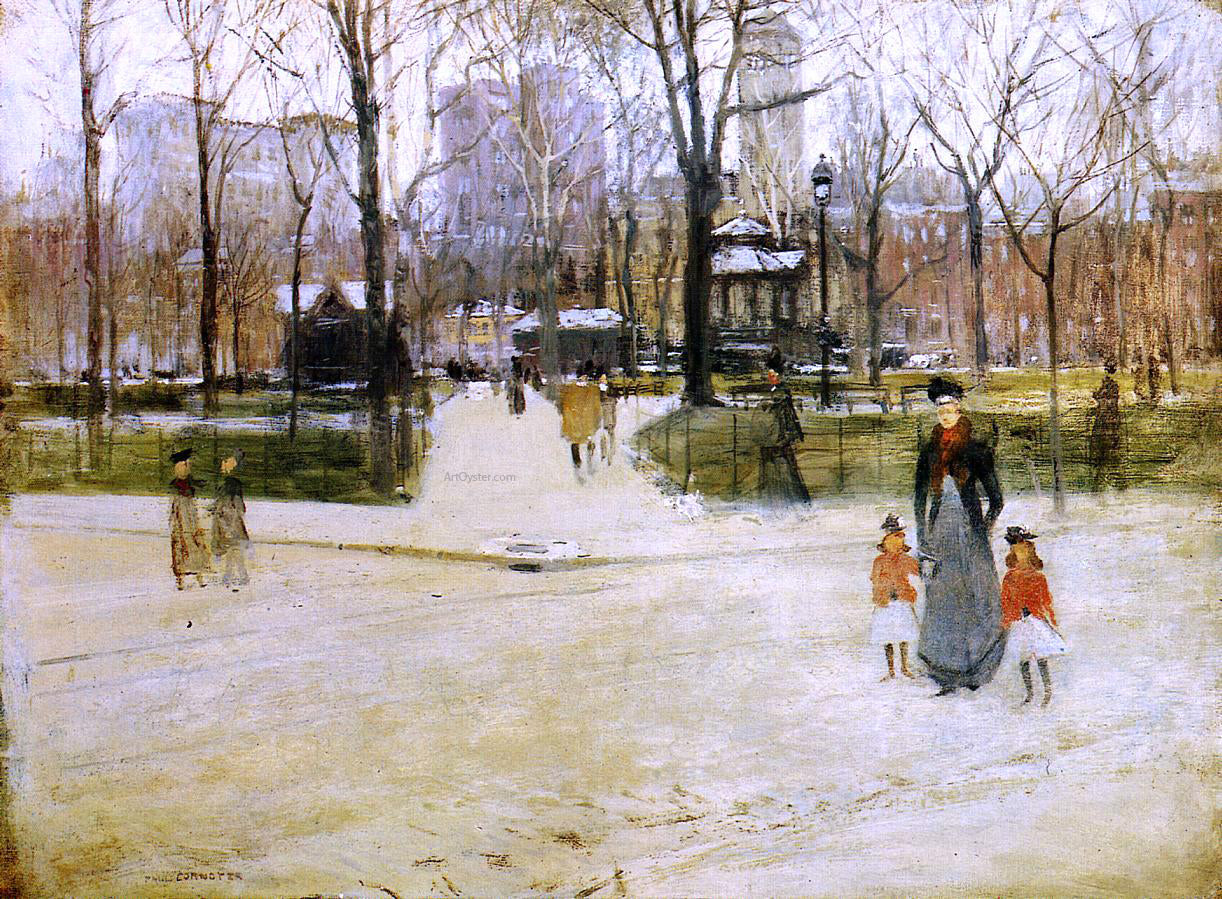 Paul Cornoyer Washington Square - Hand Painted Oil Painting