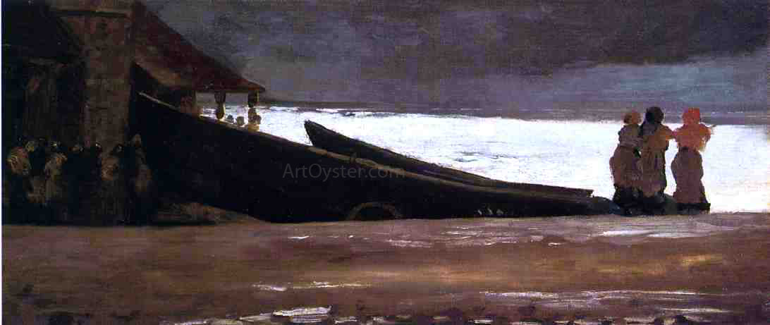 Winslow Homer Watching a Storm on the English Coast - Hand Painted Oil Painting