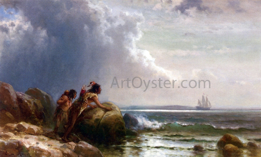 Edward Moran Watching Henry Hudson Enter New York Bay - Hand Painted Oil Painting
