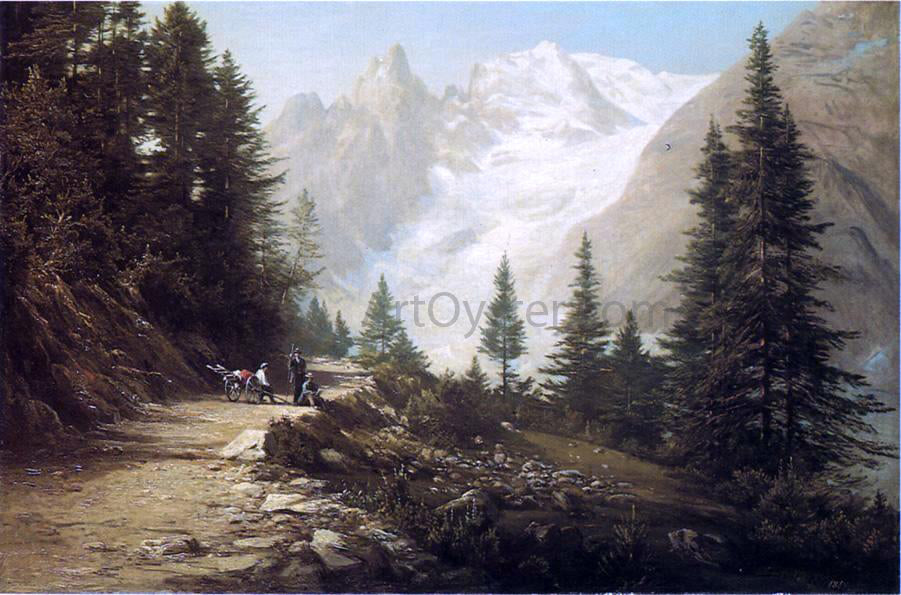 Clinton Boutelle De Witt Clinton Boutelle Watching the Artist in the Rockies - Hand Painted Oil Painting