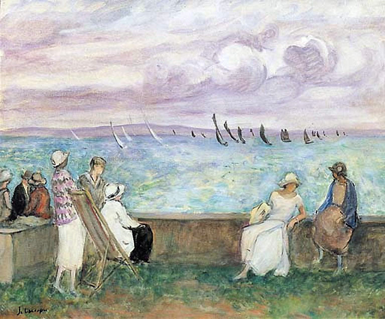 Henri Lebasque Watching the Sailboats - Hand Painted Oil Painting