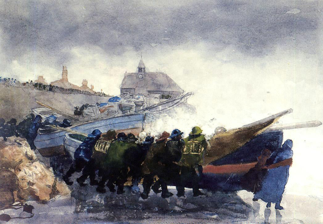 Winslow Homer Watching the Tempest - Hand Painted Oil Painting