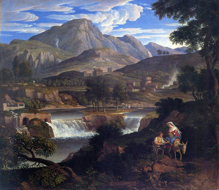 Joseph Koch Waterfalls at Subiaco - Hand Painted Oil Painting