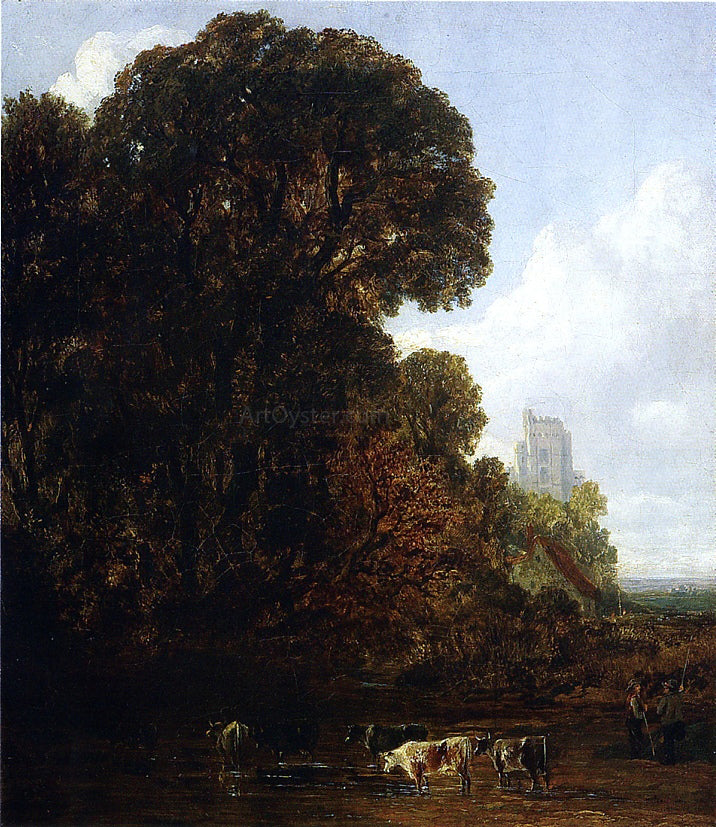 John Frederick Kensett Watering Cattle - Hand Painted Oil Painting