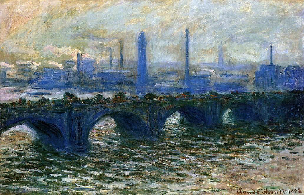 Claude Oscar Monet Waterloo Bridge, Misty Morning - Hand Painted Oil Painting