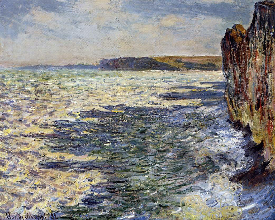 Claude Oscar Monet Waves and Rocks at Pourville - Hand Painted Oil Painting