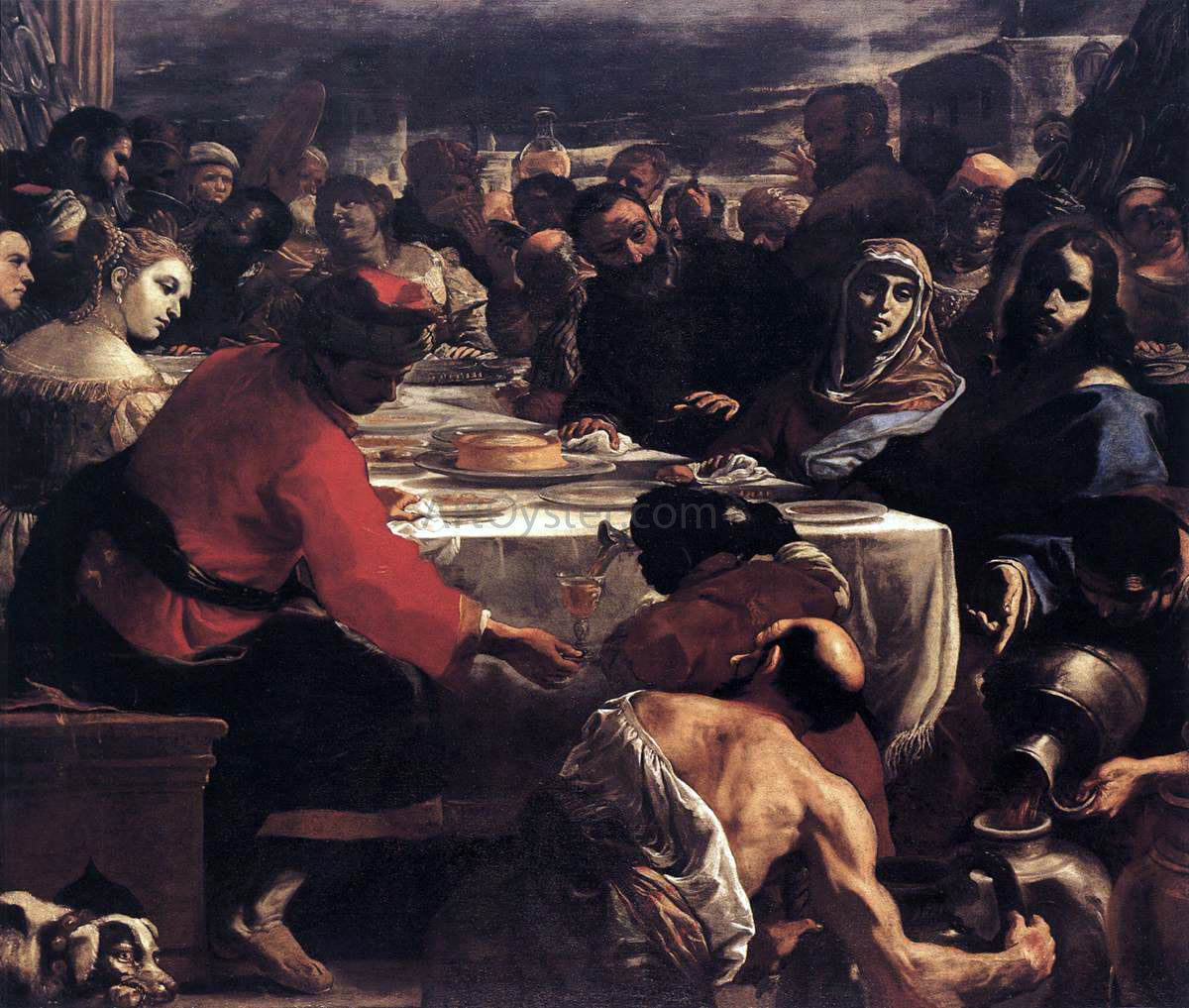 Mattia Preti Wedding at Cana - Hand Painted Oil Painting