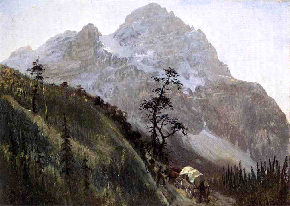 Albert Bierstadt Western Trail, the Rockies - Hand Painted Oil Painting