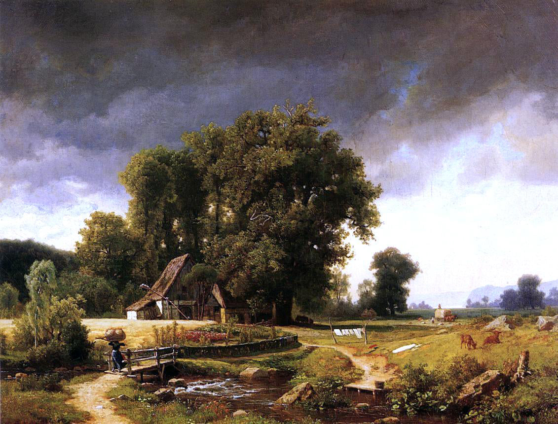 Albert Bierstadt Westphalian Landscape - Hand Painted Oil Painting