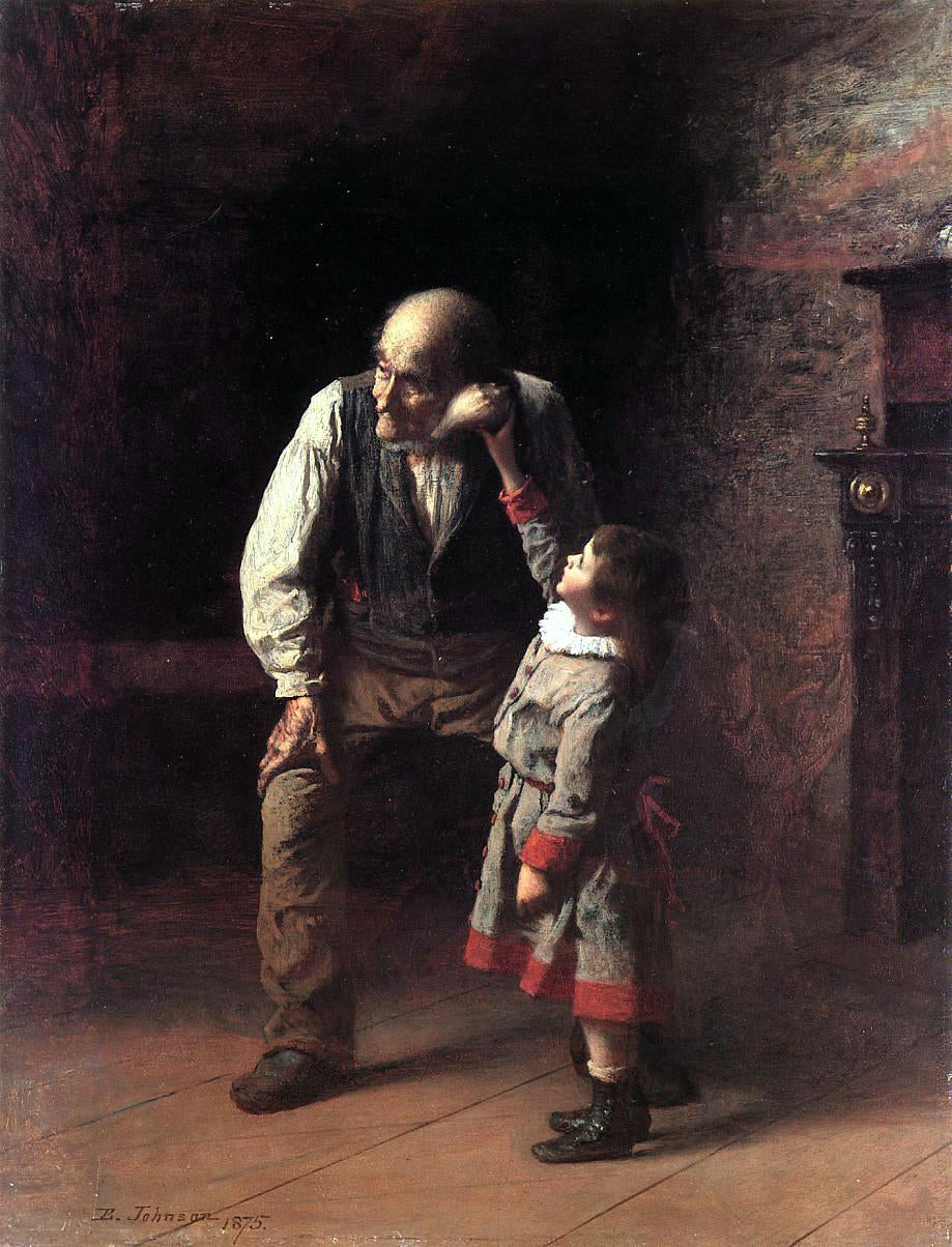 Eastman Johnson What the Shell Says - Hand Painted Oil Painting