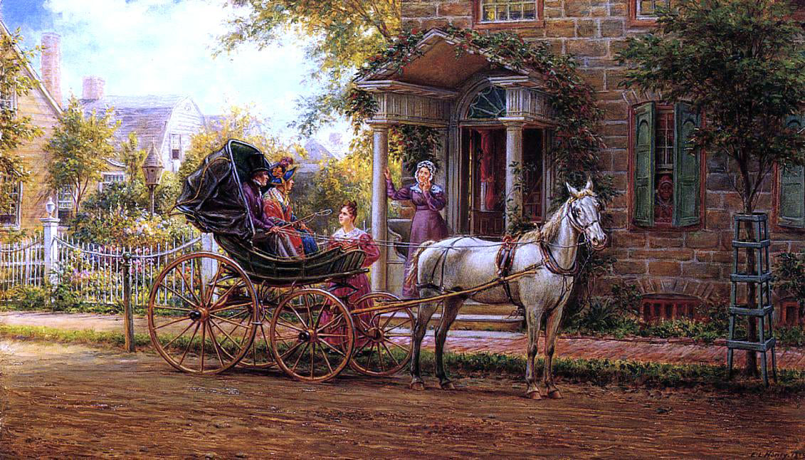 Edward Lamson Henry What's the News? (also known as Stopping for a Chat) - Hand Painted Oil Painting