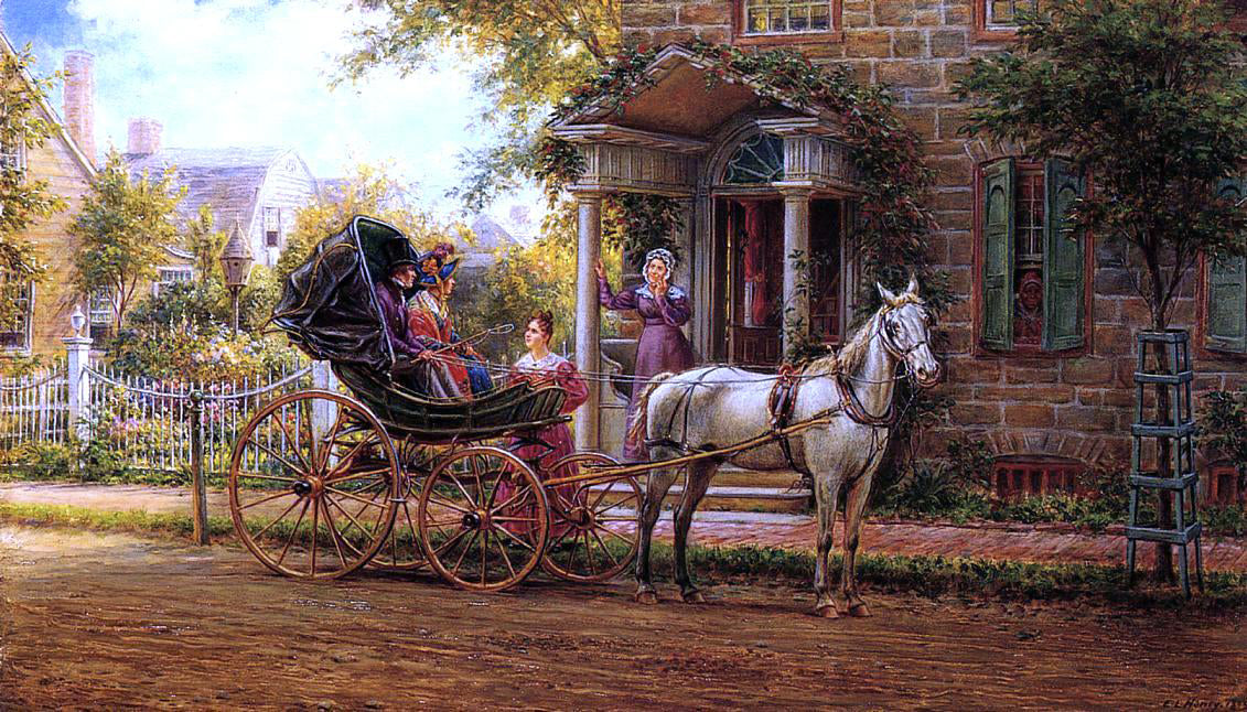  Edward Lamson Henry What's the News? (also known as Stopping for a Chat) - Hand Painted Oil Painting