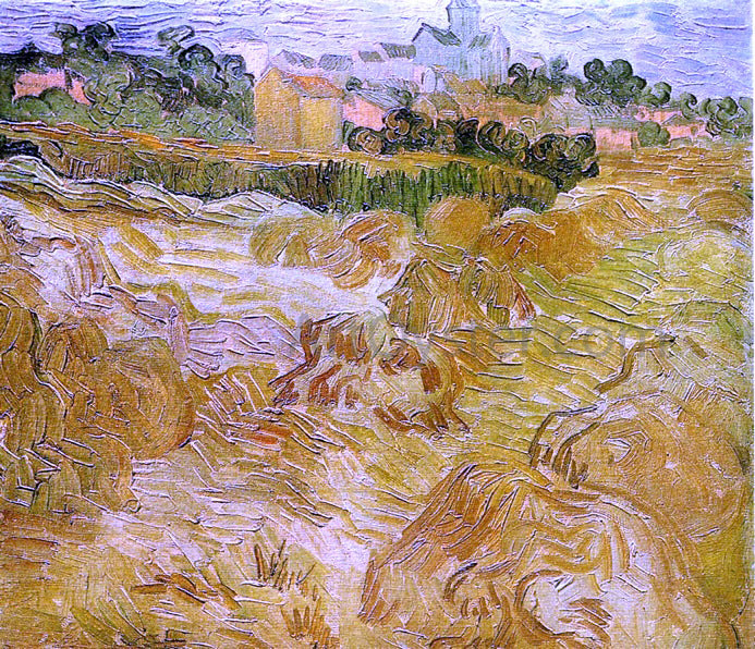 Vincent Van Gogh Wheat Fields with Auvers in the Background - Hand Painted Oil Painting
