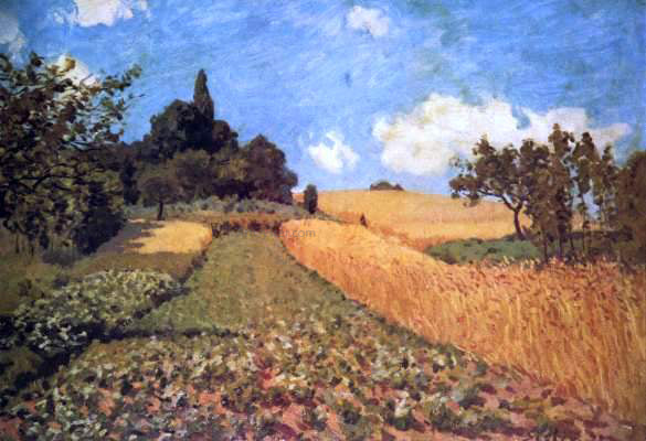 Alfred Sisley Wheatfields near Argenteuil - Hand Painted Oil Painting