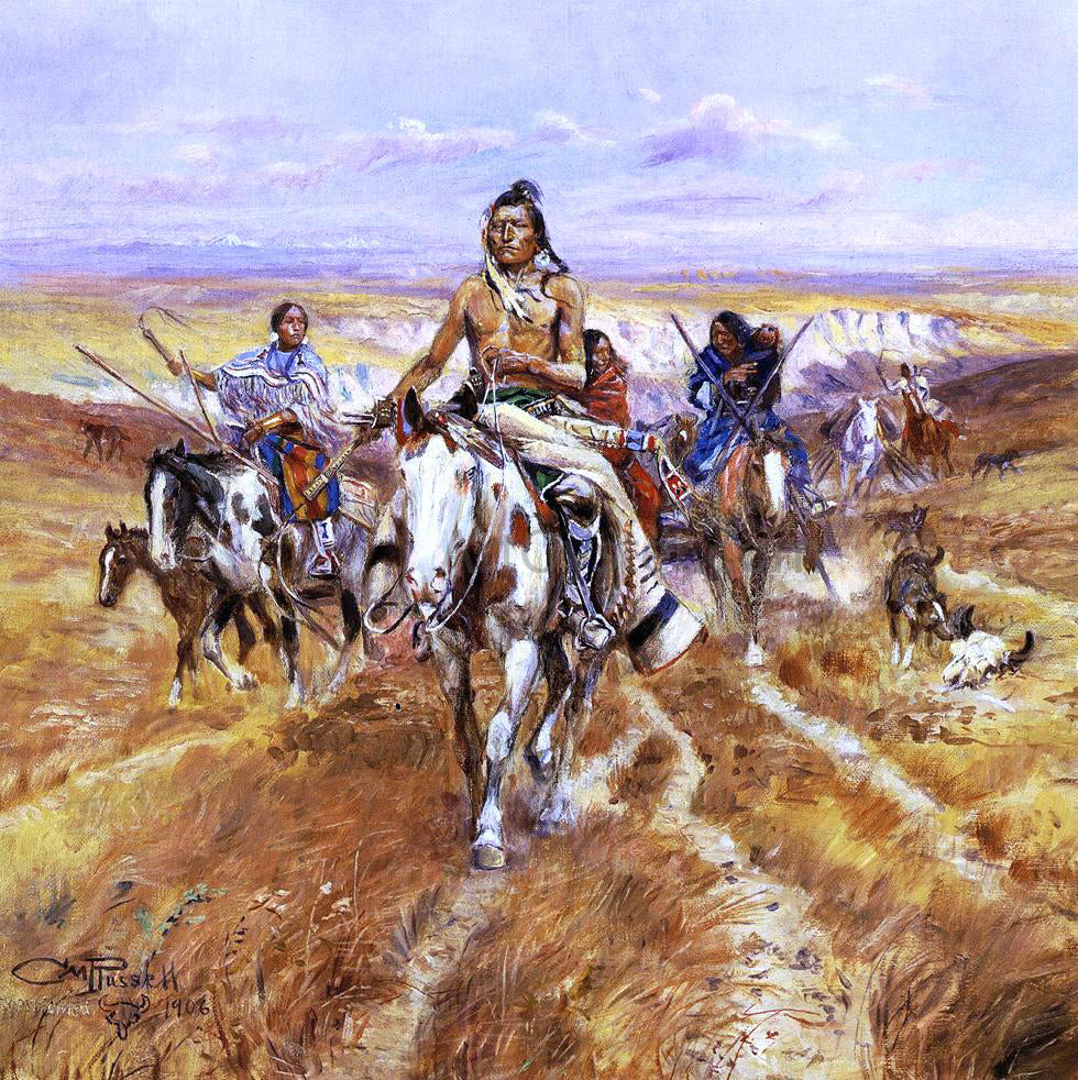 Charles Marion Russell When the Plains Were His - Hand Painted Oil Painting