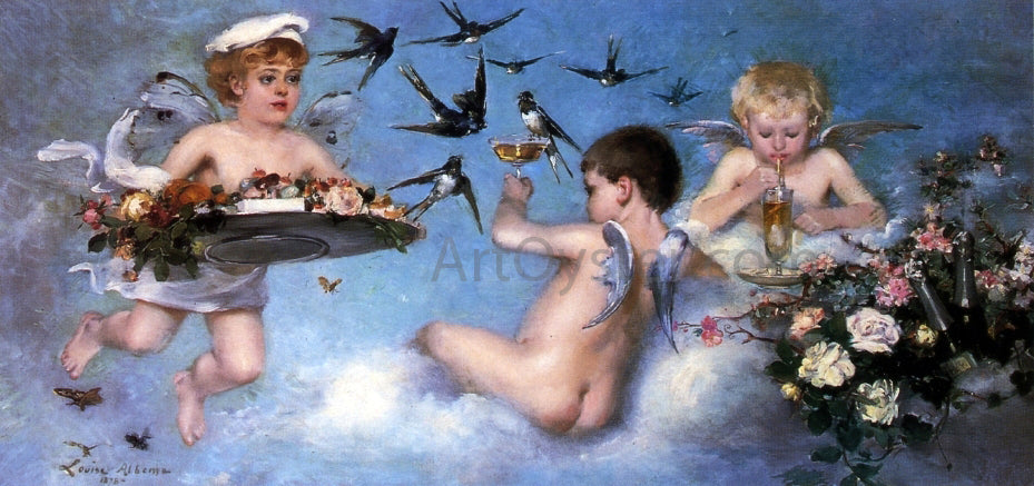 Louise Abbema Where Angels Play - Hand Painted Oil Painting