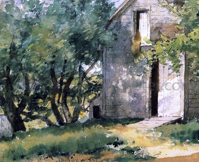 Frederick Childe Hassam A White Barn - Hand Painted Oil Painting