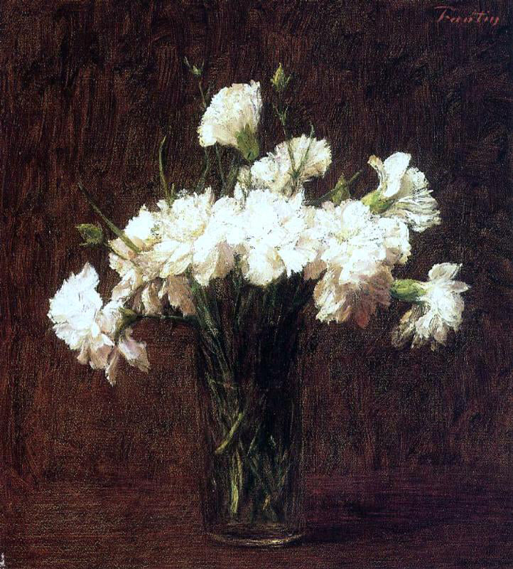 Henri Fantin-Latour White Carnations - Hand Painted Oil Painting