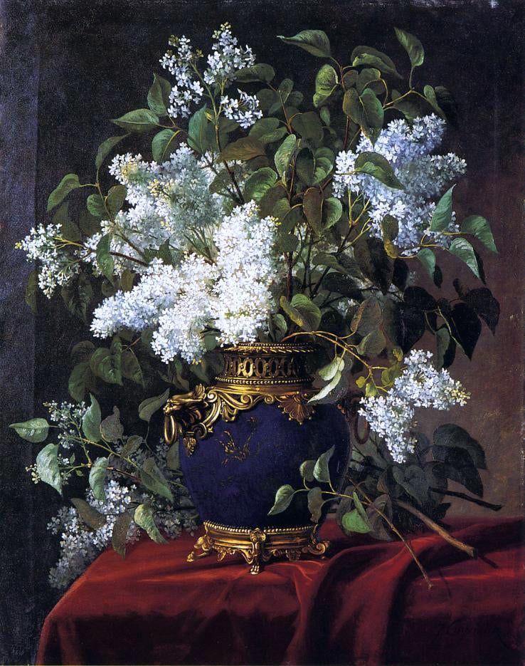 Jean Capeinick White Lilacs - Hand Painted Oil Painting