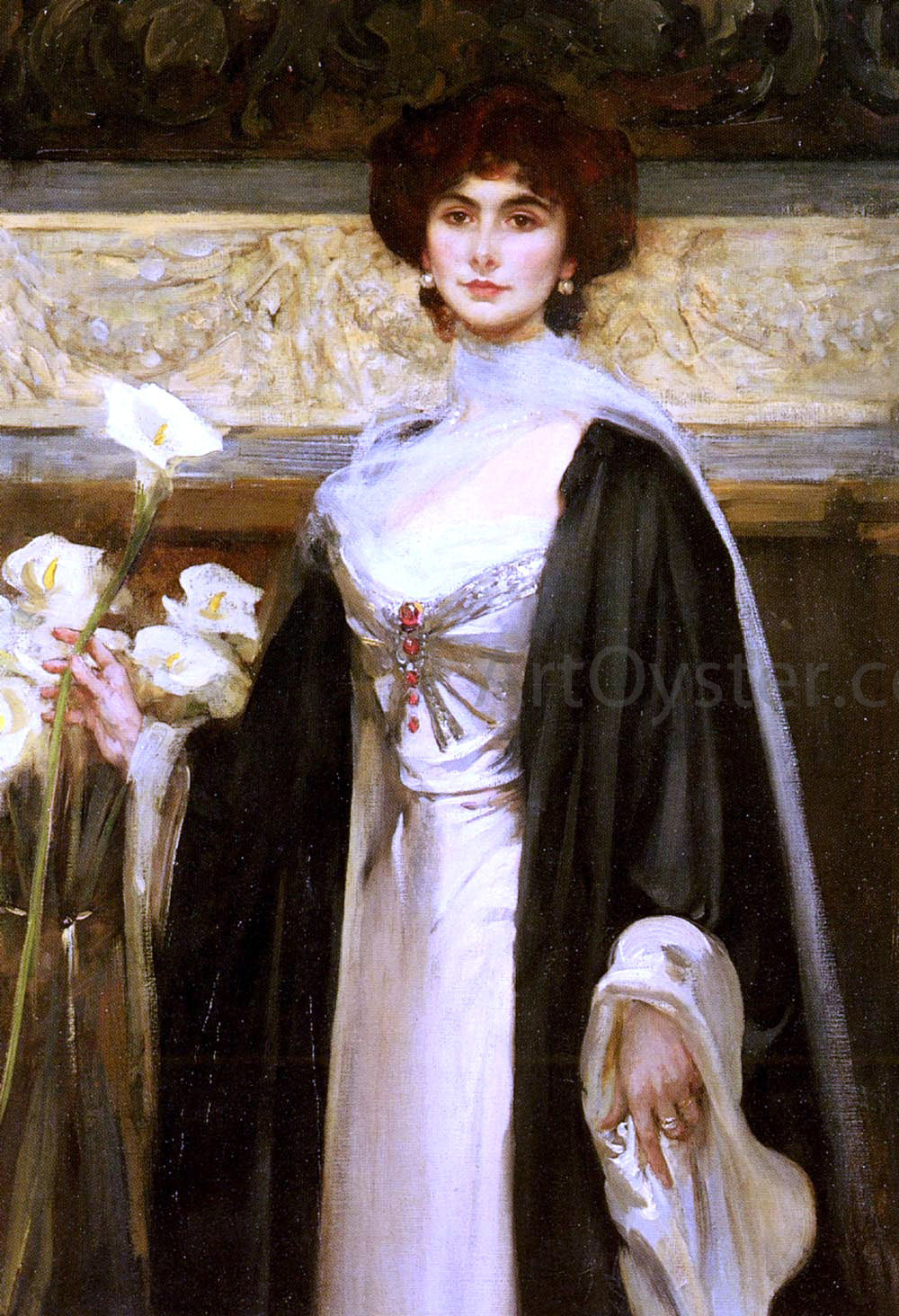 Sir James Jebusa Shannon White Lilies - Hand Painted Oil Painting