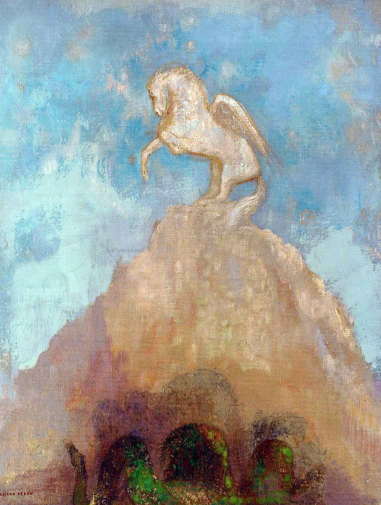Odilon Redon White Pegasus - Hand Painted Oil Painting