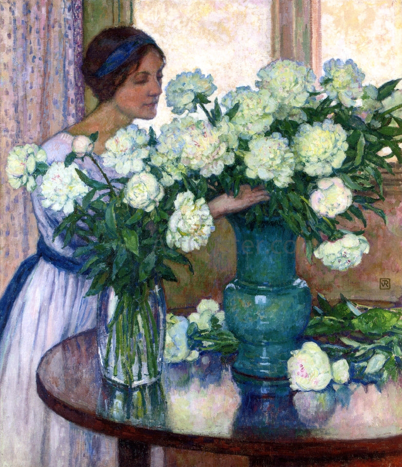 Theo Van Rysselberghe White Peonies - Hand Painted Oil Painting